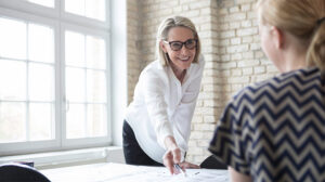 Woman leader demonstrating a high level of emotional intelligence and leadership effectiveness