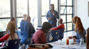 photo of people discussing strengthening higher education leadership through higher education leadership development training programs from the Center for Creative Leadership (CCL)