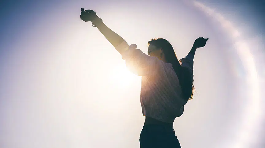 woman improving health