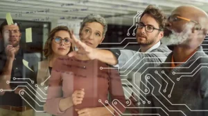 People discussing why the outcomes of leadership are important for AI maturity in organizations